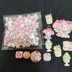 メロ&スカルパンダなどピンク系ビーズセット