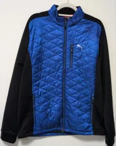 MENS　PUMA キルティングGOLFジャケット XL 青/黒
