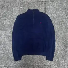 Polo by Ralph Lauren ハーフジップ ニット XL ネイビー