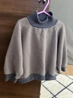 ストライプ柄ハイネックトレーナー 110