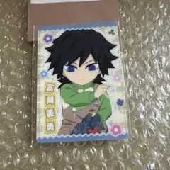 鬼滅の刃　ハンドメイド　パッチワーク風カード　冨岡義勇