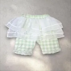 バースデイCHERIERチュールスカート付きギンガムチェックハーフパンツ110