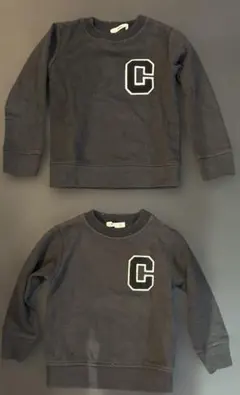 【MPS】トレーナー 100・120 2枚セット 黒 長袖 キッズ ワッペン