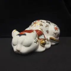 古伊万里 染錦 眠り猫 金彩色絵 猫 置物 招き猫 縁起物 24cm 2026年最新】伊万里 猫 置物の人気アイテム - メルカリ