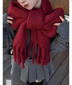 起毛フェイクウールフリンジボリュームマフラー[fo1250]