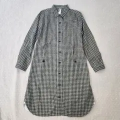 MHL. エムエイチエル シャツワンピース ネイビー コットン M ゆったり