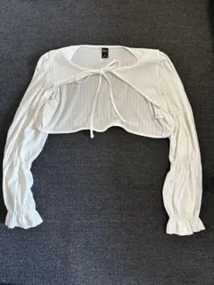 Dazy ホワイト クロップドカーディガン