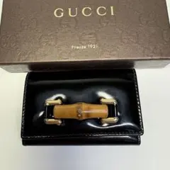 極美品GUCCI グッチ バンブー エナメル6連 キーケースレディース ブラック