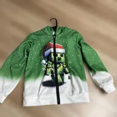 【美品】Minecraft クリスマスサンタクリーパー デザインパーカー140