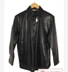 ZARA フェイクレザー 長袖シャツ ブラック