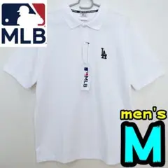 【新品】ドジャース　ポロシャツ　M　メンズ　MLB公式　LA　白　前後ロゴ