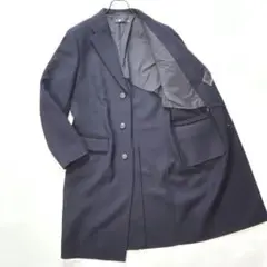 新品 UNIQLO ユニクロ +J ウールブレンドチェスターコート ネイビー L