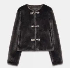 ZARA トグルボタン フェイクファージャケット