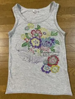 ScoLar スカラー花柄プリント タンクトップ グレー　Mのサムネイル