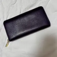 【美品】COACH 長財布 ラウンドファスナー パープル カード収納多数