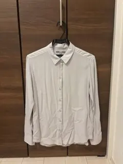 【UNIQLO】レーヨンブラウス 長袖 ライトグレー