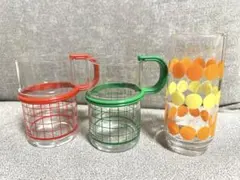 昭和レトロ　グラス　スナックタンブラー　3個セット　レトロポップ　ヴィンテージ