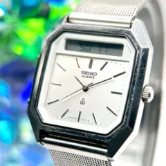 稼働品　希少　SEIKO セイコー　アナデジ　メンズ　腕時計　クォーツ　スクエア