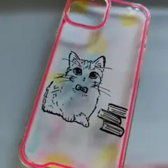 猫イラスト　クリアソフトケース　iPhone13
