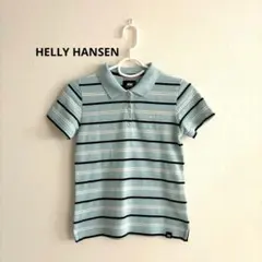 HELLY HANSEN ボーダーポロシャツ 半袖 ブルー S ゴルフ　テニスのサムネイル