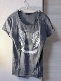 DIESEL ディーゼル グラフィックTシャツ グレー 羽根 稲妻