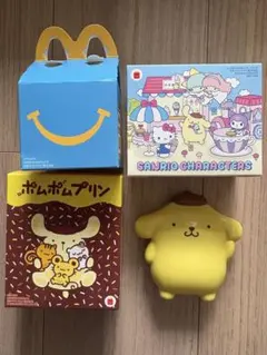 ハッピーセット4個セット　ミニチュアマクドナルド・キティ・ポムポムプリン・おまけ