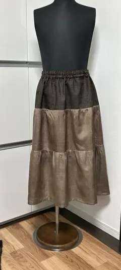 着物古布使用リメイク品ギャザースカートＡ