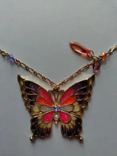 ANNASUI　多色バタフライ　ペンダントネックレス