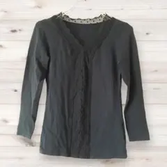 E0070 ヴィンテージ Vintage ブラウス 長袖 (F) ネイビー