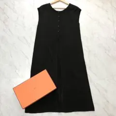 ✨極美品・箱付✨エルメス ロングカーディガン ノースリーブ ゴルチエ期 ブラックのサムネイル