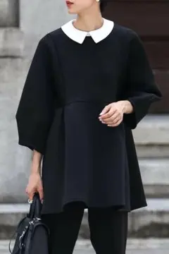 ボンジュールサガン 襟取り外しダンボールフォルムプルオーバー