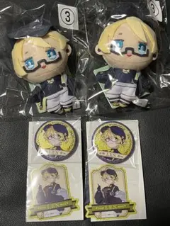 グッスマくじ　鏡音レン　４個セット　レン　マスコット　ぬいぐるみ　缶バッジ