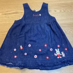 ミキハウス デニムワンピース ジャンパースカート 90