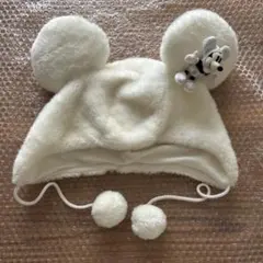 最終　ディズニー　ファンキャップ　ホワイト　ミッキー　白　ふわふわ　キラキラ