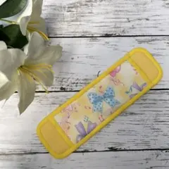 ハンドメイド　水筒肩紐カバー　リボンと音符デザインのサムネイル