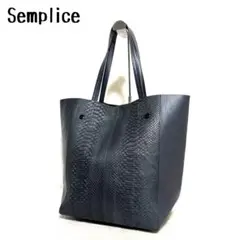 激レア美品】Semplice PYTHON トートバッグ ネイビー - メルカリ