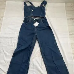 【新品タグ付】GRL デニムビスチェ×ワイドパンツ セットアップ