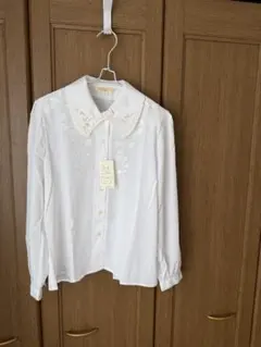 MIREILLE 刺繍入り長袖ブラウス ホワイト 9R