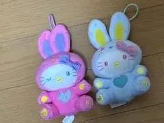マクドナルドカラフルバニーハローキティ キーホルダー 2個セット