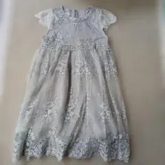 花柄刺繍 グレー ドレス　ワンピース