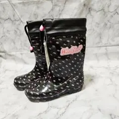 WildTree ブラック・ドット 　ラメ入り　長靴
