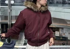 3wayフェイクファーフードMA1 フード取り外し可能