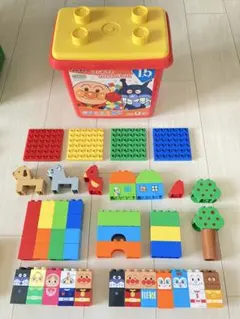 アンパンマン はじめてのブロックバケツL 人形7体おまけ付き