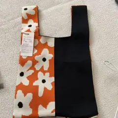 新品 フラワー HUND RED JAPAN ニット バック オレンジ