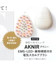 オトナミューズ【付録】AKNIR EMS・LED・振動機能付き電気スカルプブラシ
