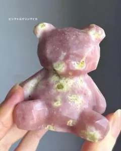 ローズクォーツ 天然石 ピンク くま インテリア - メルカリ