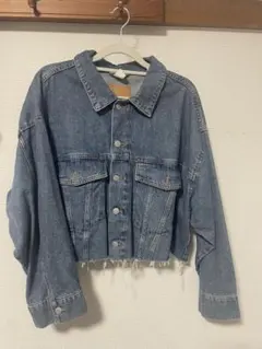 デニムブルー クロップドジャケット