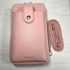 スマホポーチ　スマホショルダー 斜めがけ 携帯ポーチ　ショルダーバッグ　ピンク