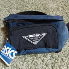 新品 90s ASICS ボディバッグ ネイビー