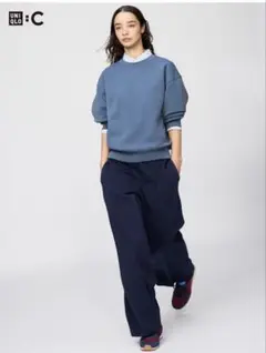 UNIQLO:C スウェットストレートパンツ　ネイビー